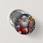 Sinterklaas Vrolijk Kerstfeest Gelukkig Nieuwjaar Ronde Button 3,2 Cm (Voorkant /achterkant)