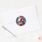 Sinterklaas Vrolijk Kerstfeest Gelukkig Nieuwjaar Ronde Sticker (Envelop)