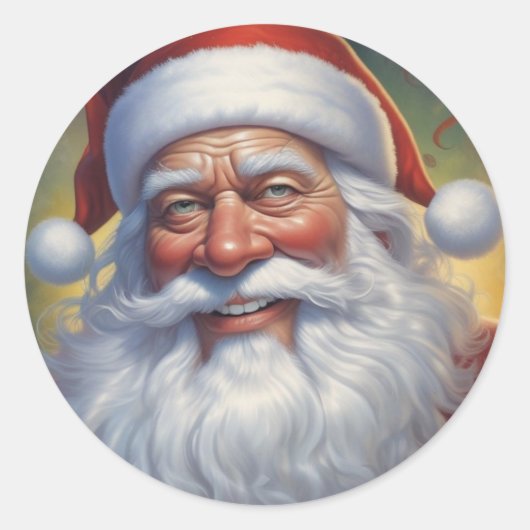 Sinterklaas Vrolijk Kerstfeest Gelukkig Nieuwjaar Ronde Sticker (Voorkant)