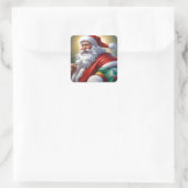 Sinterklaas Vrolijk Kerstfeest Gelukkig Nieuwjaar Vierkante Sticker (Tas)