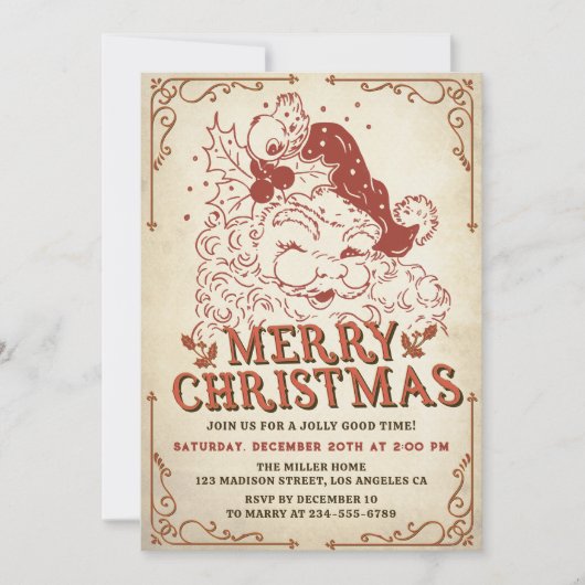  Sinterklaas Vrolijk Kerstfeest Kaart (Voorkant)