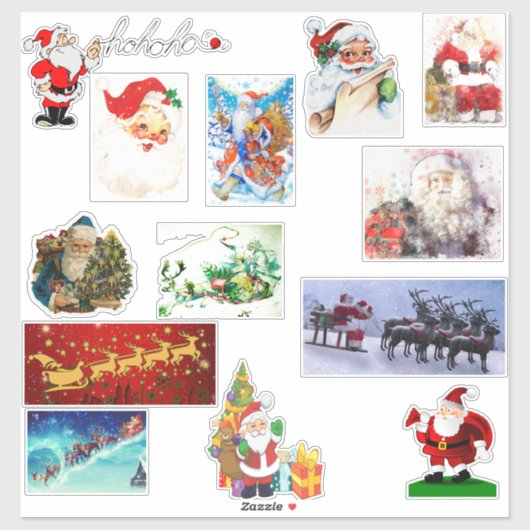 Sinterklaas Vrolijke Kerstboom Decoraties Sticker (Vel)