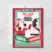 Sinterklaas vs. Krampus Bokswedstrijd Goed tegen K Feestdagenkaart (Voorkant)