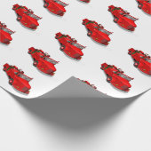 Sinterklaas vuurman in brandmotoren cadeaupapier (Hoek)