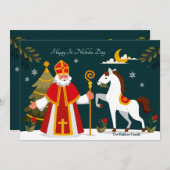 Sinterklaas wenskaart feestdagenkaart (Voorkant / Achterkant)