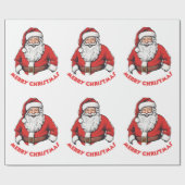 Sinterklaas wenst vrolijk kerstinpakpapier cadeaupapier (Vlak)