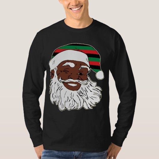 Sinterklaas Winking Kerstmis Pan African Flag Pet T-shirt (Voorkant)
