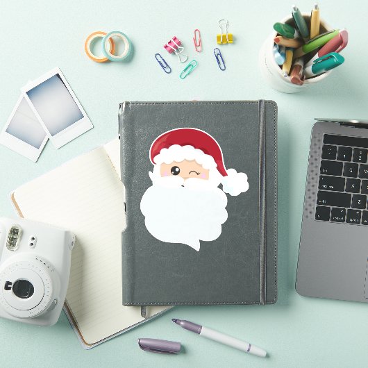 Sinterklaas, Winking Santa, Santa Hat, Kerstmis Sticker (iPad Cover)