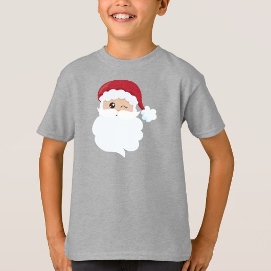 Sinterklaas, Winking Santa, Santa Hat, Kerstmis T-shirt (Voorkant)