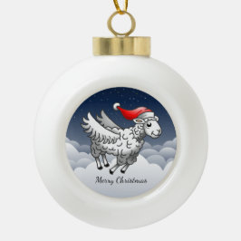 Sinterklaas' Wonderbaarlijke Kerstlam Keramische Bal Ornament