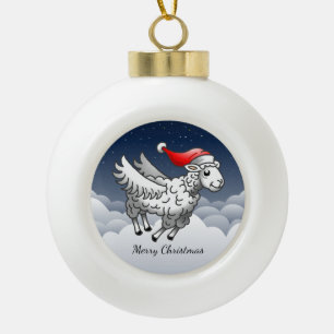 Sinterklaas' Wonderbaarlijke Kerstlam Keramische Bal Ornament