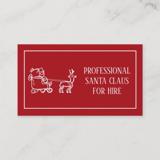 Sinterklaas Xmas Rode Huren Sleigh Professional Visitekaartje (Voorkant)