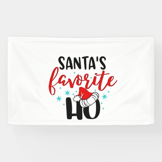 Sinterklaas zijn favoriete grappige kerst Kerstmis Spandoek (Horizontaal)