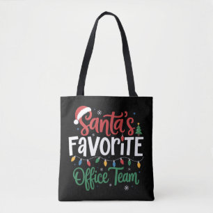Sinterklaas zijn favoriete kantoor team kerst grap tote bag
