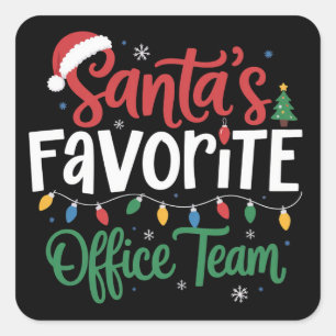 Sinterklaas zijn favoriete kantoor team kerst grap vierkante sticker
