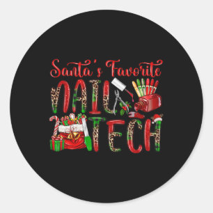 Sinterklaas zijn favoriete nagel tech Kerstmis pyj Ronde Sticker