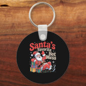Sinterklaas zijn favoriete warboel Kerst grappige Sleutelhanger (Voorkant)