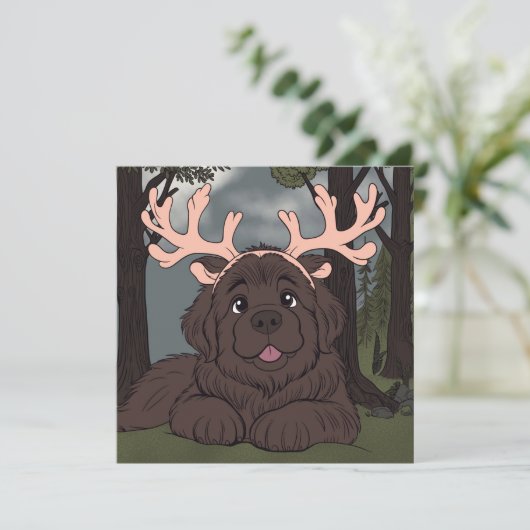 Sinterklaas zijn kleine helper  feestdagenkaart (Staand voorkant)