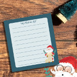 Sinterklaas zijn lijst bekijken Blue Holiday Notit Notitieblok<br><div class="desc">Schattige blauw Vakantie notitieblok met een beetje waterverf Sinterklaas in de rechter benedenhoek. Personaliseer het met jouw tekst. © ArianeC Illustrations-Alle rechten voorbehouden</div>