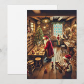 Sinterklaas zijn Magische Werkplaats Feestdagenkaart (Voorkant / Achterkant)