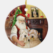 Sinterklaas zijn Wheaten terriërs (TWO) Keramisch Ornament (Achterkant)
