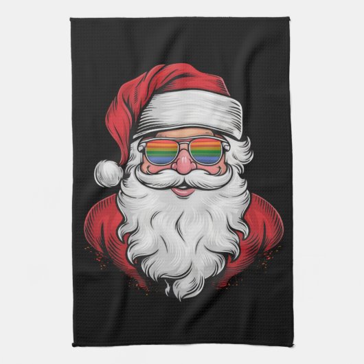 Sinterklaas zonnebril trots Kerstmis pyjama Kerstm Theedoek (Verticaal)