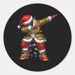 Sinterklaas Zwart Afrikaans Amerikaans Kerstmis Py Ronde Sticker