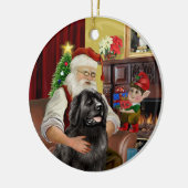 Sinterklaas' zwarte Newfoundlander #2 Keramisch Ornament (Links)