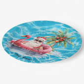 Sinterklaas zwembad feest Kerstmis in juli Papieren Bordje (Gekanteld)