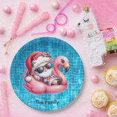 Sinterklaas zwembad feest Kerstmis in juli Papieren Bordje (Feest)