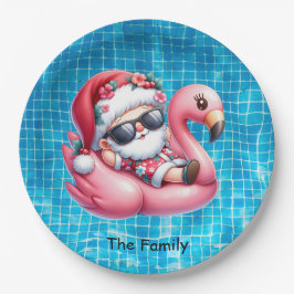 Sinterklaas zwembad feest Kerstmis in juli Papieren Bordje