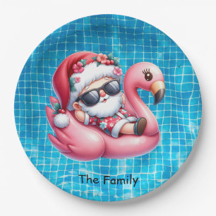 Sinterklaas zwembad feest Kerstmis in juli Papieren Bordje