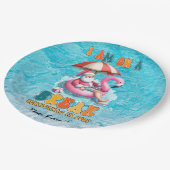 Sinterklaas zwembad feest Kerstmis in juli Papieren Bordje (Gekanteld)