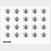 Sinterklaascade dans vierkante sticker (Vel)