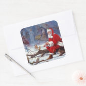 Sinterklaasetende eekhoorn vierkante sticker (Envelop)