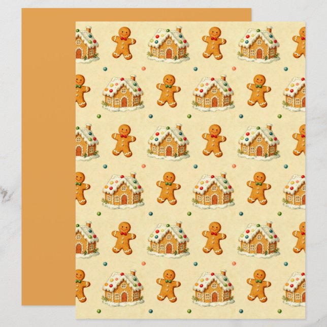 Sinterklaasmannetjes scrapbookpapier (Voorkant / Achterkant)