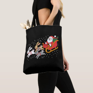Sinterklaasrijdende slee Konijn Kerstmis Xmas Fami Tote Bag