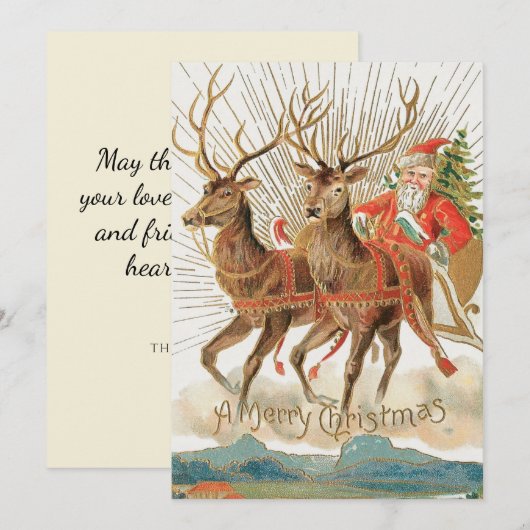  Sinterklaasslee en rendiervliegen Feestdagenkaart (Voorkant / Achterkant)