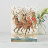  Sinterklaasslee en rendiervliegen Feestdagenkaart (Staand voorkant)
