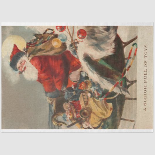 Sinterklank met losse speelgoedafbraak Tissuepapier (Voorkant)