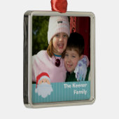 Sinterklare foto blauwe strepen familiekeepomwille metalen ornament (Rechts)