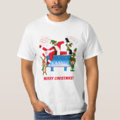 Sinterklare kerstchiropractor, Santa & Elves Clien T-shirt (Voorkant)