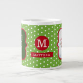 Sinterklare kerstfoto-monogram voor Kerstmis Grote Koffiekop (Voorkant)