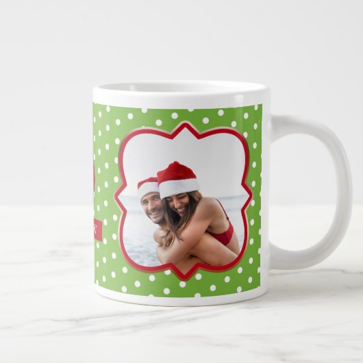 Sinterklare kerstfoto-monogram voor Kerstmis Grote Koffiekop (Rechts)