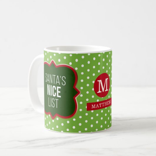 Sinterklare kerstfoto-monogram voor Kerstmis Mok (Voorkant links)