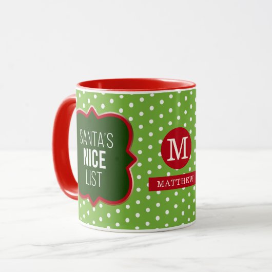 Sinterklare kerstfoto-monogram voor Kerstmis Mok (Voorkant links)