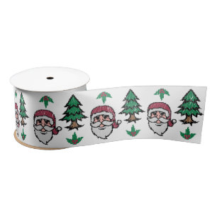 Sinterklare kerstkerstfeeststijl Santa Thunder_Cov Satijnen Lint