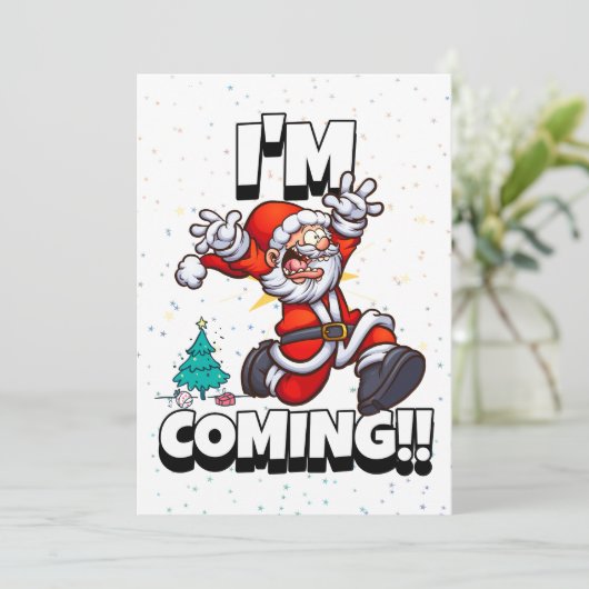 Sinterklare kerstmis, Humor-feestdag 2022 Feestdagenkaart (Staand voorkant)