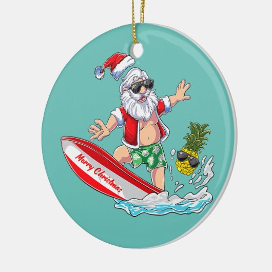 Sinterklare kerstmis in kerstmis keramisch ornament (Links)