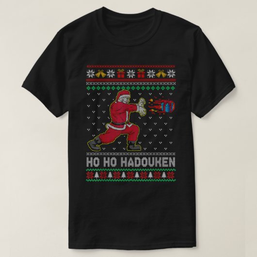Sinterklare kersttrui Santa Ho Ho Hodouken Retro T-shirt (Design voorkant)